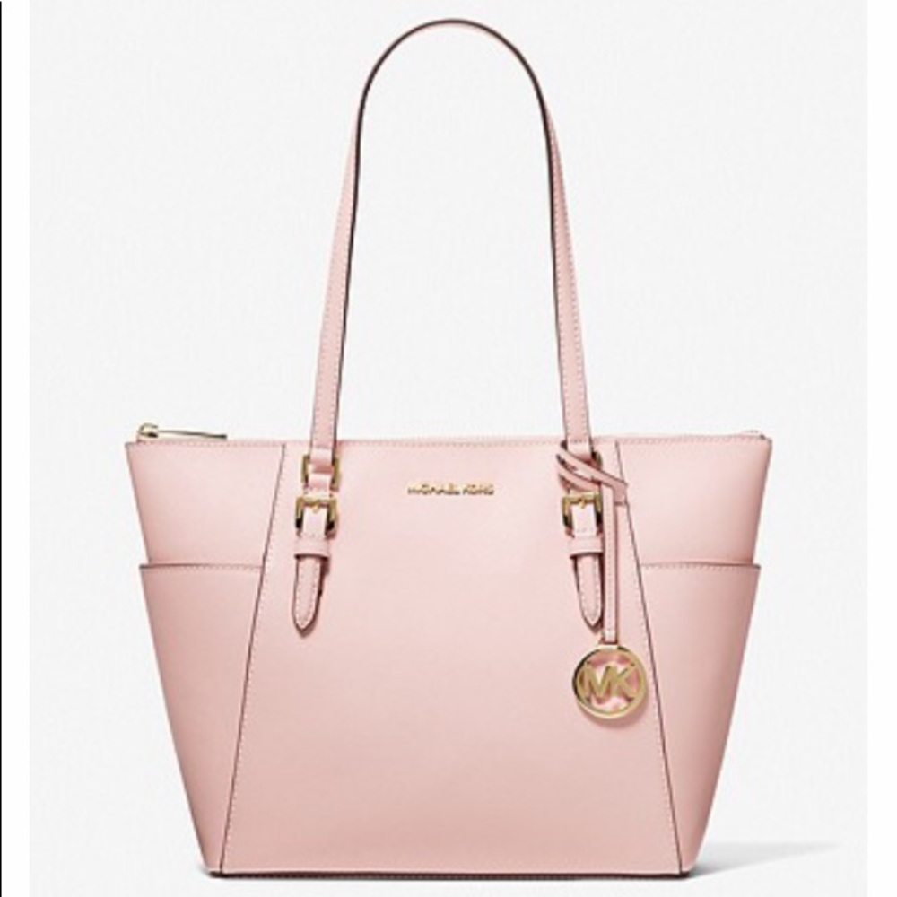 SOLD MICHAEL KORS
Charlotte Lg Leather Top-Zip Tote Bag
